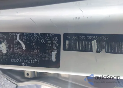 2019 Kia Niro Lx z USA, uszkodzony, nr VIN KNDCB3LC6K5344792